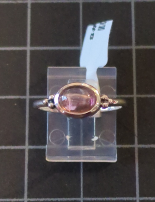 Pink Tourmaline Silver Ring sz 8