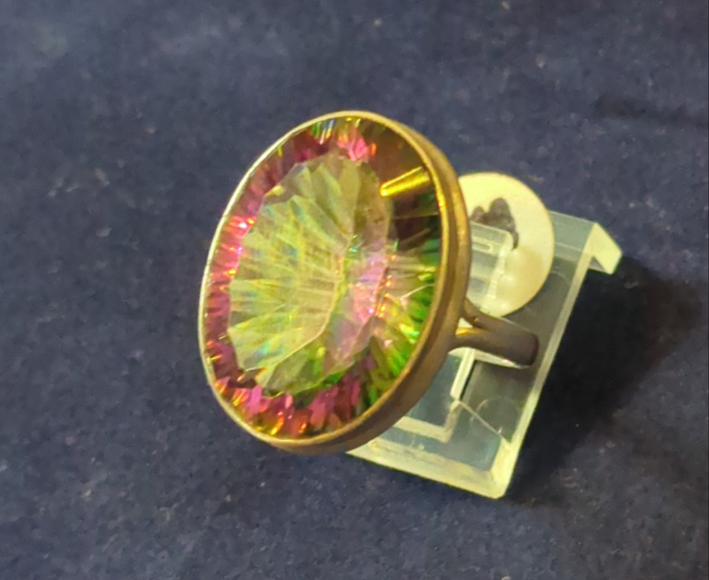 Aura Quartz Silver Ring sz 8