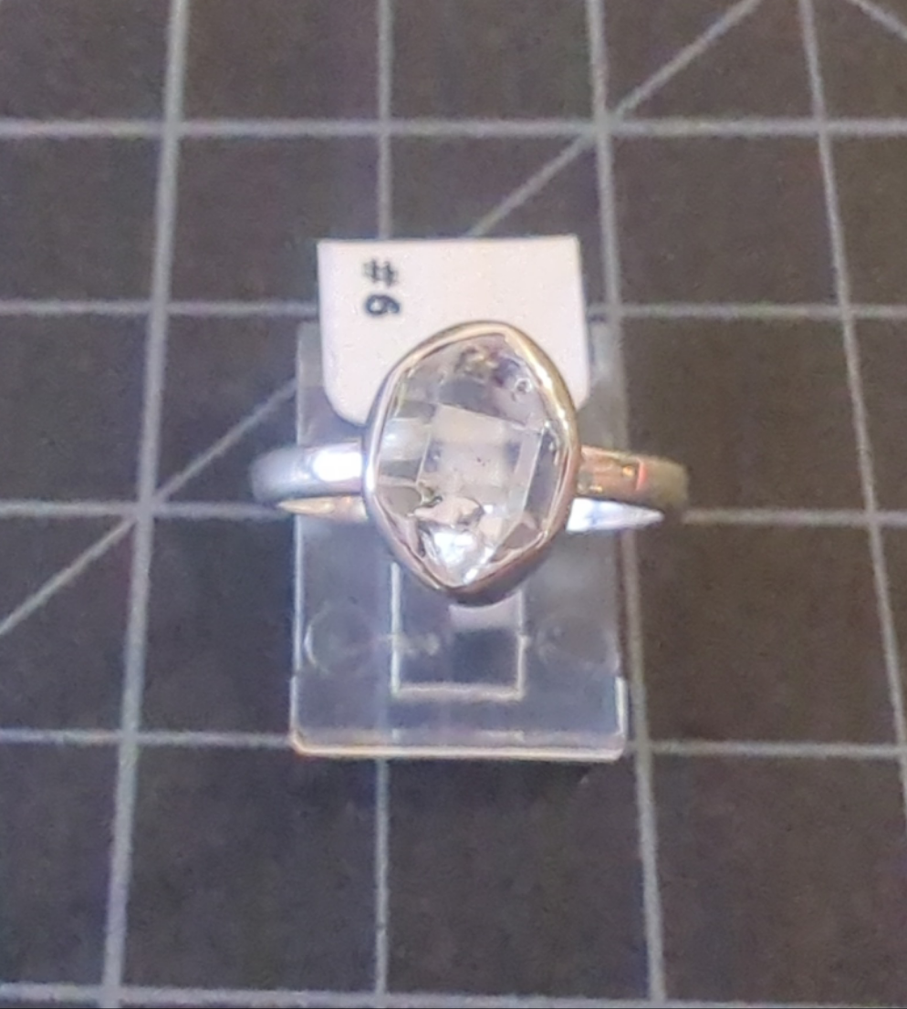 Herkimer Silver Ring sz 6