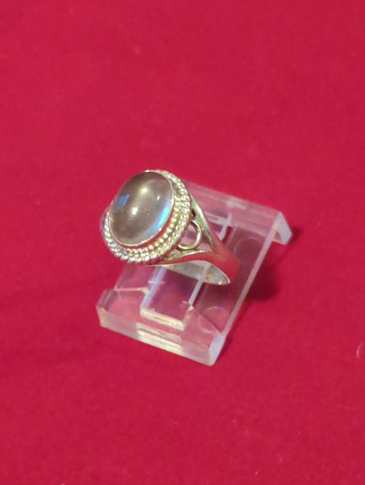 Quartz Silver Ring sz 5.5