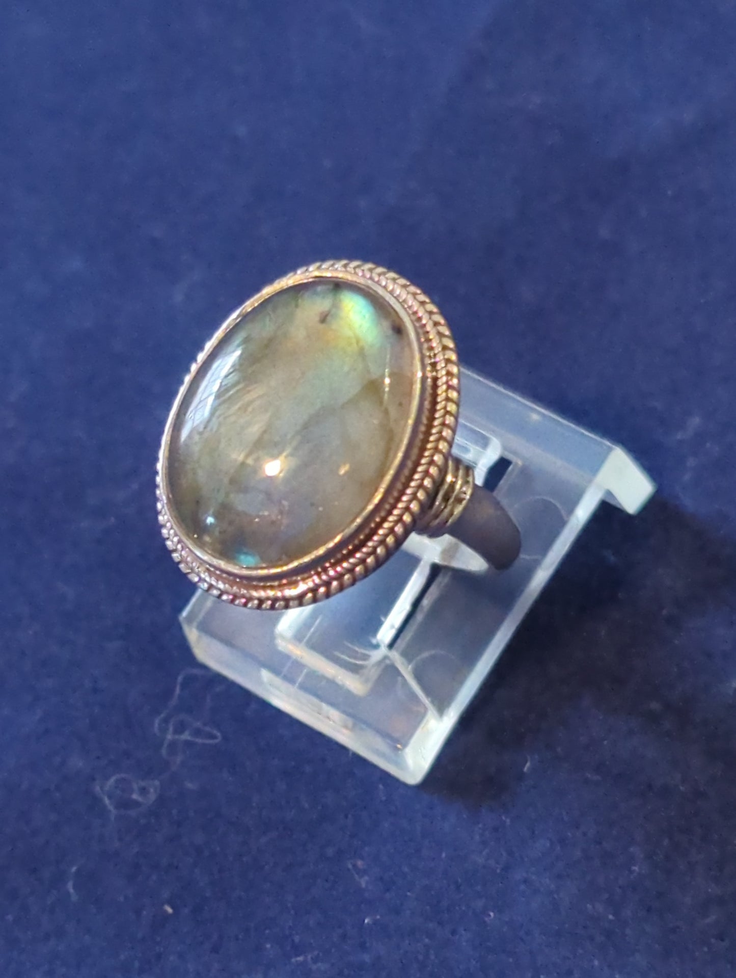 Labradorite Silver Ring sz 5.5