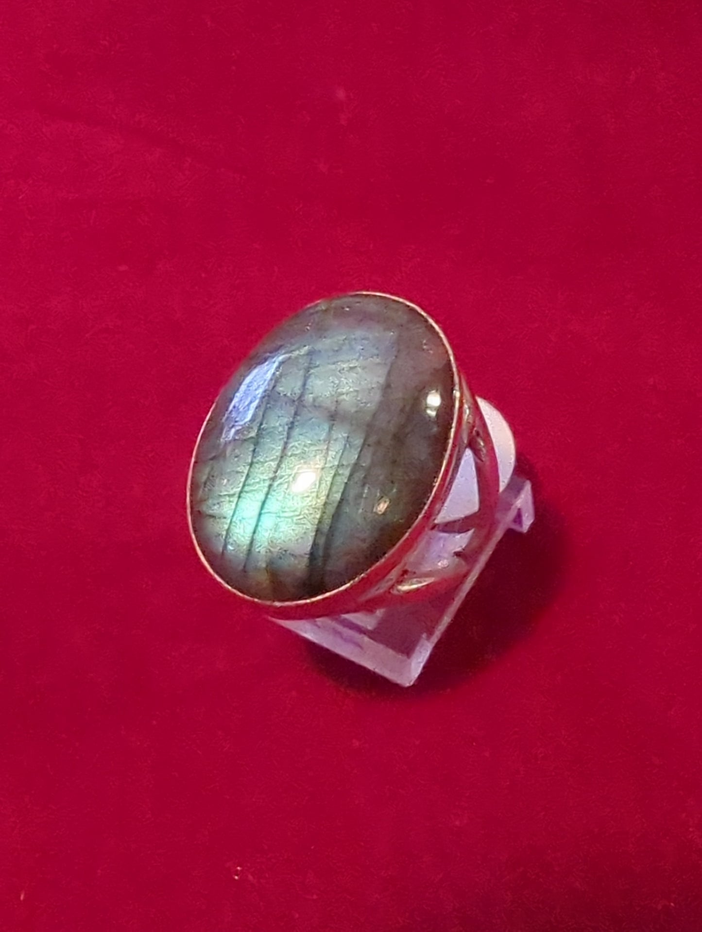 Labradorite Silver Ring sz 8