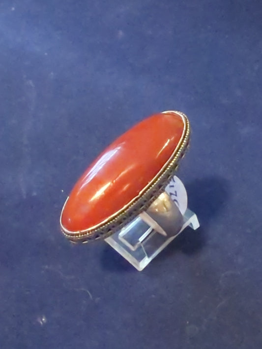 Carnelian Silver Ring sz 12