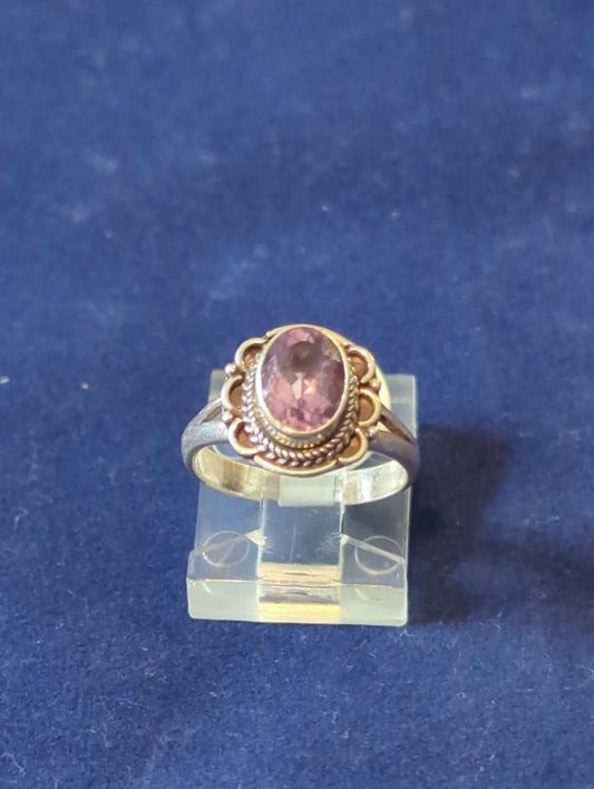 Amethyst Silver Ring sz 4.5