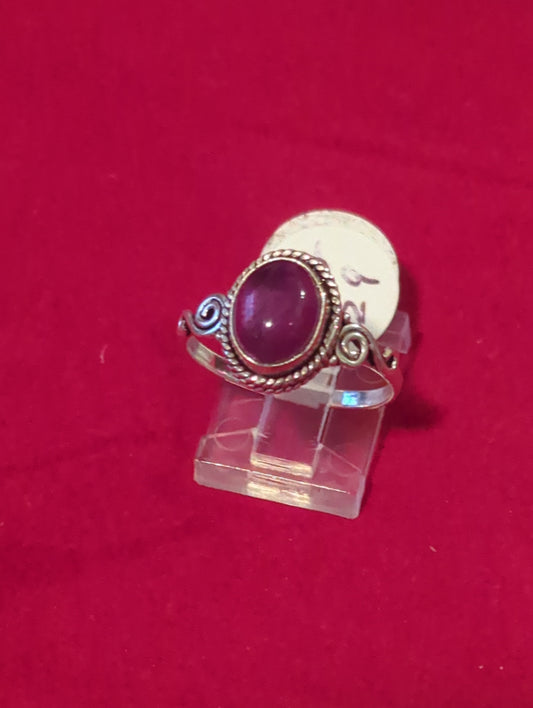 Amethyst Silver Ring sz 9