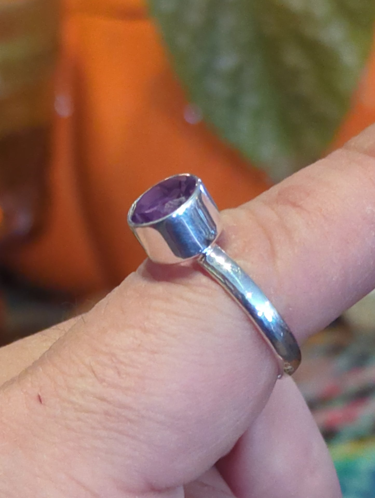 Amethyst Silver Ring sz 9